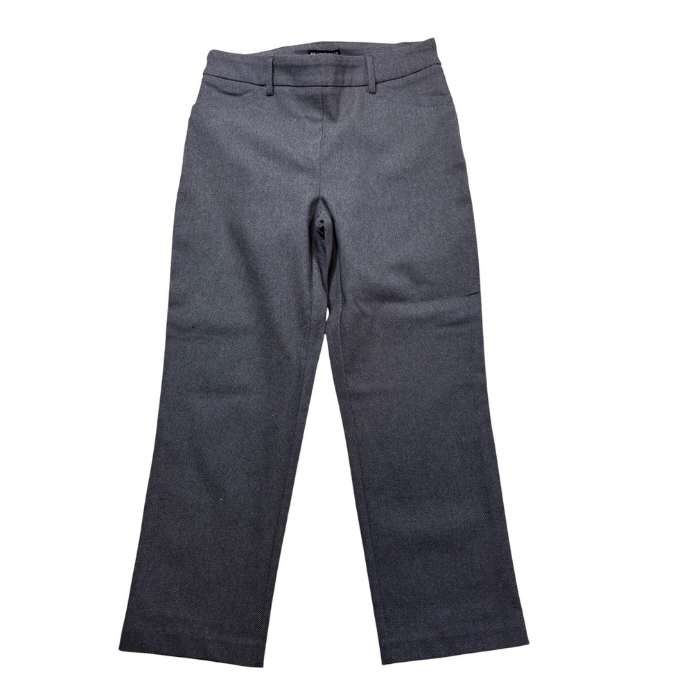 Hilary Radley Womens Gray Textured Straight Leg Dress Pants Size M #899
